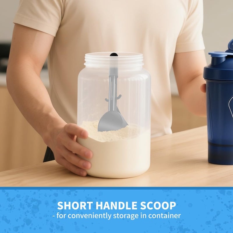 CAFEMASY Water Bottle Funnel Pre Workout Scoop for Protein Powder 2 Pack Slide Bottom Measuring Scoop with Funnel for Coffee Grounds and Powder - Image 3